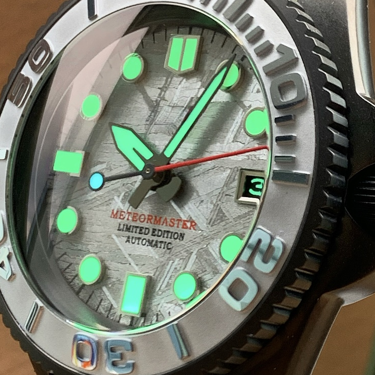 Original photograph: natural meteorite dial detail